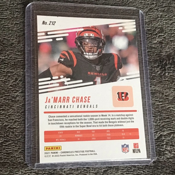 Ja’MARR CHASE 2021 Panini Prestige Football (Orange Parallel) Cincinnati Bengals - Picture 2 of 2